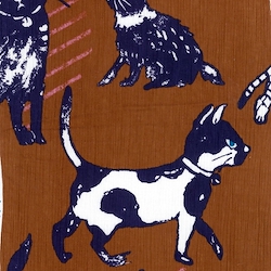 Steteco Mood Cat Pattern - Striped Crepe